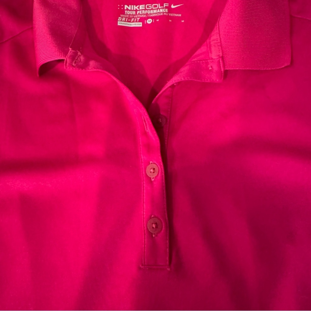 Nike Golf Tour Performance Fuchsia Sleeveless Dri Fit Polo Top M - Picture 3 of 4